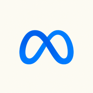 Blue Infinity Loop Logo on Cream